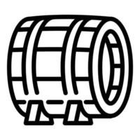 Wood barrel icon, outline style vector