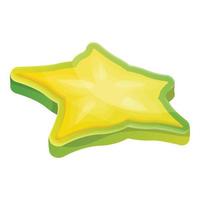 Carambola section icon, cartoon style vector