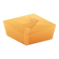 icono de caja de paquete de entrega, estilo de dibujos animados vector