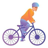 icono de ciclismo, estilo de dibujos animados vector