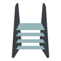 Metal ladder icon, flat style vector
