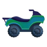 Racing quad bike icon, cartoon style vector