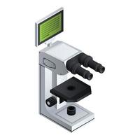 Digital lab microscope icon, isometric style vector