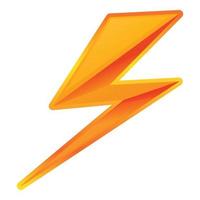 Zigzag lightning bolt icon, cartoon style vector