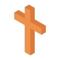 Cristian cross isometric 3d icon vector