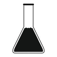 Conical flask test tube with oil icon vector