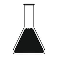 Conical flask test tube with oil icon vector