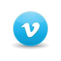 icono de vimeo, estilo simple vector