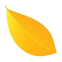 Yellow leaf icon, flat style vector