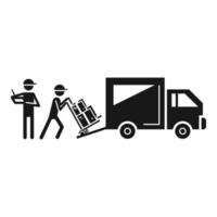 Loading delivery truck icon, simple style vector