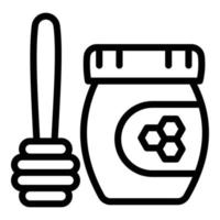 Honey jar icon, outline style vector