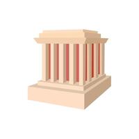 Building with columns icon, cartoon style vector