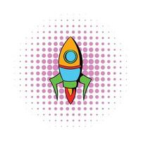 Rocket icon in comics style vector