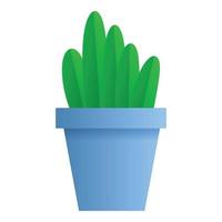 Office plant pot icon, cartoon style vector