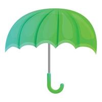 icono de paraguas verde de moda, estilo de dibujos animados vector