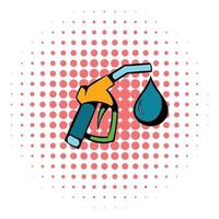 Gas station gun icon, comics style vector