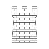 Ancient brick defense tower thin line icon vector