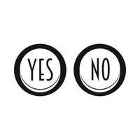 Yes and No button icon, simple style vector