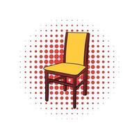 Classic wooden chair comic icon vector