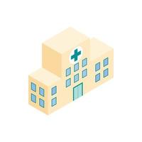 Hospital building icon, isometric 3d style vector