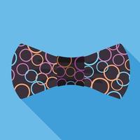 Colorful circle bow tie icon, flat style vector