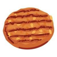 Burger cotlet icon cartoon vector. Cheese bun vector