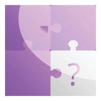 Missing puzzle icon, cartoon style vector