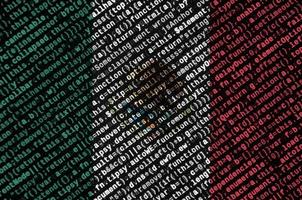 Mexico flag  is depicted on the screen with the program code. The concept of modern technology and site development photo