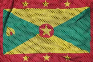 Grenada flag printed on a polyester nylon sportswear mesh fabric photo