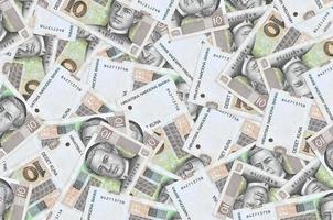 10 Croatian kuna bills lies in big pile. Rich life conceptual background photo
