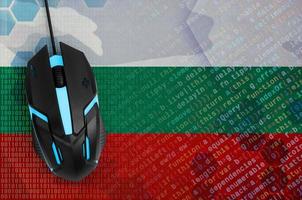 Bulgaria flag  and computer mouse. Digital threat, illegal actions on the Internet photo