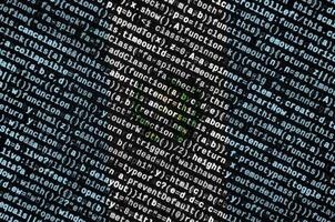 Guatemala flag  is depicted on the screen with the program code. The concept of modern technology and site development photo