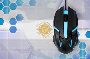 Argentina flag  and computer mouse. Concept of country representing e-sports team photo