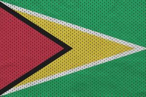 Guyana flag printed on a polyester nylon sportswear mesh fabric photo