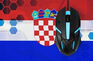 Croatia flag  and computer mouse. Concept of country representing e-sports team photo