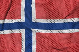 Norway flag printed on a polyester nylon sportswear mesh fabric photo