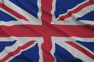 Great britain flag printed on a polyester nylon sportswear mesh photo