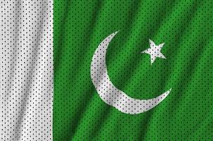 Pakistan flag printed on a polyester nylon sportswear mesh fabri photo