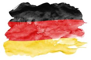 Germany flag  is depicted in liquid watercolor style isolated on white background photo