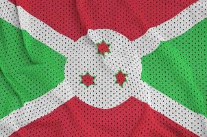Burundi flag printed on a polyester nylon sportswear mesh fabric photo