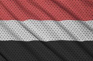 bandera de yemen impresa en una tela de malla de ropa deportiva de poliéster y nailon con foto