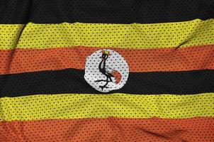 Uganda flag printed on a polyester nylon sportswear mesh fabric photo