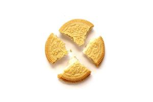 TERNOPIL, UKRAINE - MAY 28, 2022 Oreo golden crispy cookie on white background. The brand Oreo is owned by company Mondelez international photo