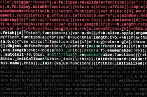 La bandera de irak se representa en la pantalla con el código del programa. el concepto de tecnología moderna y desarrollo de sitios foto