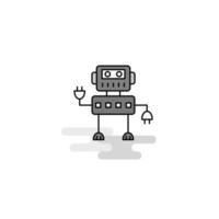 Robotics Web Icon Flat Line Filled Gray Icon Vector