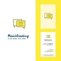 Chat bubble Creative Logo and business card vertical Design Vector