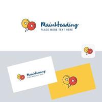 Love balloons vector logotype with business card template Elegant corporate identity Vector