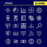 Business Line Icons Set For Infographics Mobile UXUI Kit And Print Design Include Internet Globe Global Communication Mouse Computer Device Pointer Eps 10 Vector