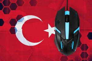 Turkey flag  and computer mouse. Concept of country representing e-sports team photo