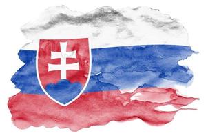 Slovakia flag  is depicted in liquid watercolor style isolated on white background photo